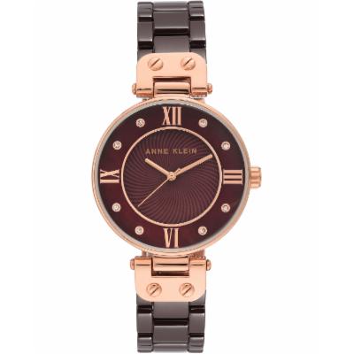 Anne Klein Womens Brown Ceramic Bracelet Watch 34mm - Brown