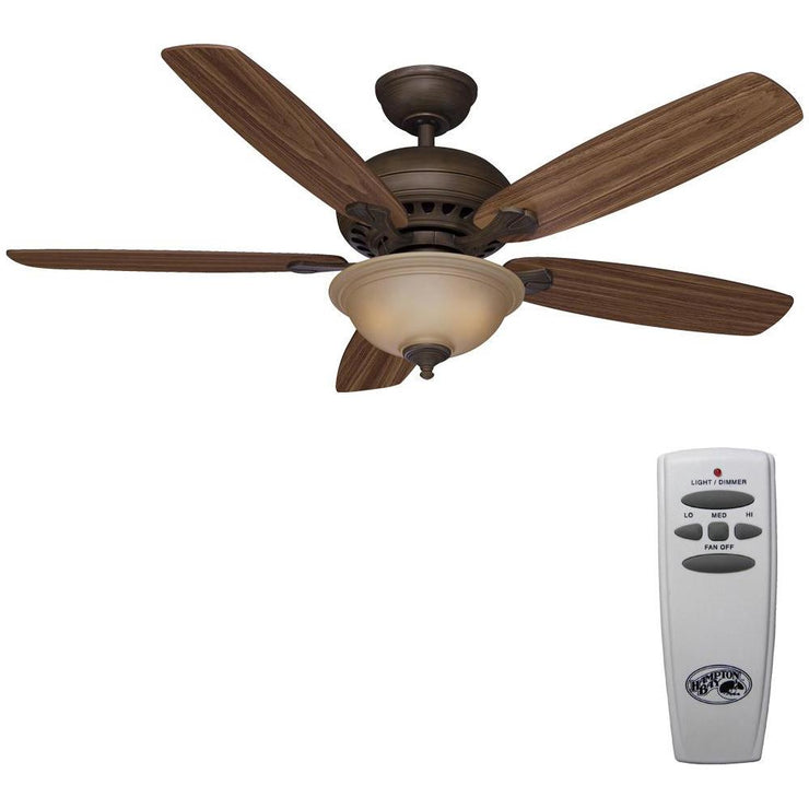 Hampton Bay Southwind 52 in. Venetian Bronze Wi-Fi Enabled Smart Ceiling Fan wit