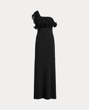 Lauren Ralph Lauren One-Shoulder A-Line Gown – Black, Size 12