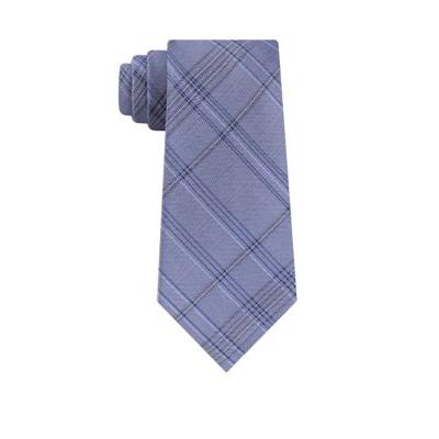 Calvin Klein Blue Mod Tonal Tartan Print Tie