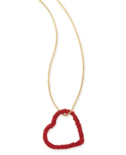 Inc Gold-Tone Beaded Heart Pendant Necklace, 34 + 3 Extender