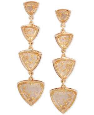Guess Decorated Resin Triangle Graduated Linear Drop Earrings