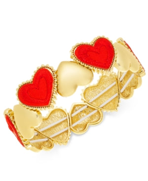 Thalia Sodi Gold-Tone Heart Stretch Bracelet