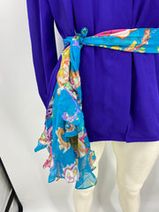 Josephine Vintage Button Down Shirt Blouse ~Purple ~ Sz 10 ~ Long Sleeve