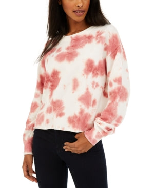 Hippie Rose Juniors Tie-Dye Cropped Sweatshirt, Size Medium