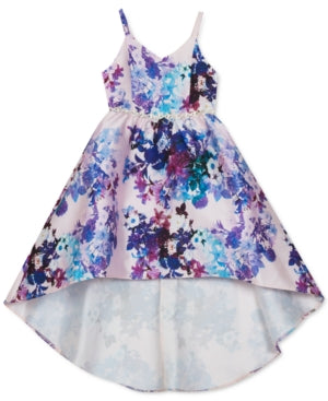 Rare Editions Big Girls Floral-Print High-Low Dress