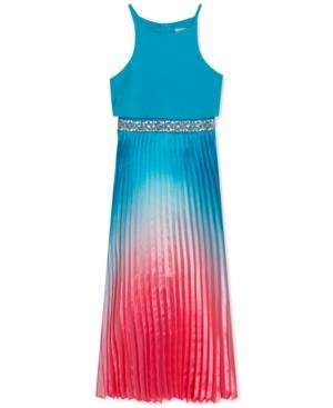 Rare Editions  Girls Ombre Pleated Charmeuse Dress