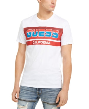 Guess Mens T-Shirt Graphic Tee Chest-Logo Ski, Size XL