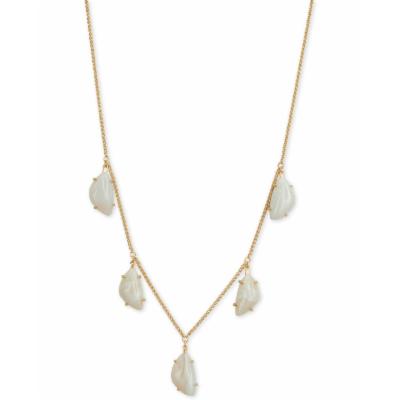 Lucky Brand Gold-Tone White Agate Adjustable Necklace