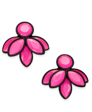 Inc Stone Cluster Stud Earrings Color: Pink