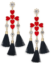 Thalia Sodi Gold-Tone Crystal, Heart Cross and Tassel Drop Earrings