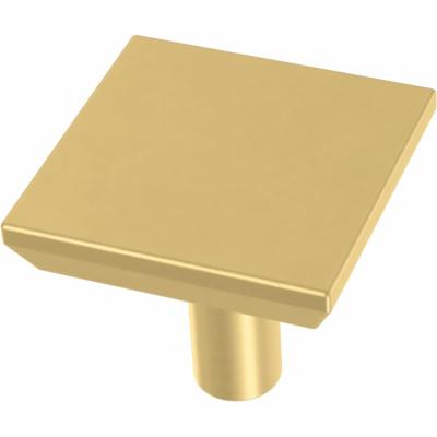 Franklin Brass Brushed Brass 1-1/8” Simple Chamfered Square Knob- 10 Pk P40847K