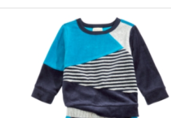 First Impressions Boys Velour Colorblocked Sweatshirt, 18Mo