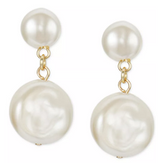 Charter Club Gold-Tone Mother-of-Pearl Coin Drop Earrings