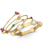 Thalia Sodi Gold-Tone 4-Pc. Set Imitation Pearl and Crystal Bangle Bracelets