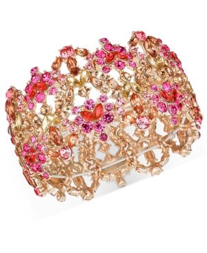 Inc Rose Gold-Tone Multi-Stone Stretch Bracelet