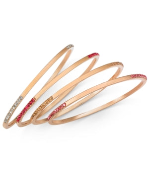 Inc Rose Gold-Tone 4-Pc. Set Colored Pave Bangle Bracelets