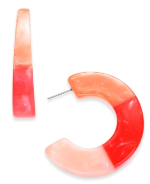 Inc Medium Colorblock Open Hoop Earrings