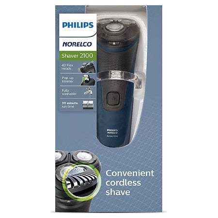 Philips Norelco Shaver 2100 4D Flex Heads Cordless With Pop-Up Trimmer S1111/81