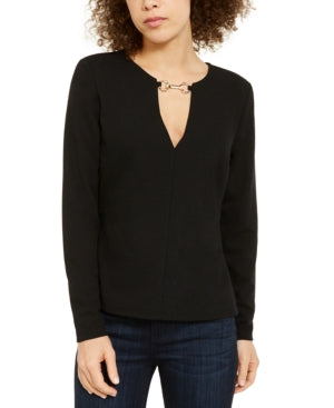 INC V-Neck Hardware Top, Size XS