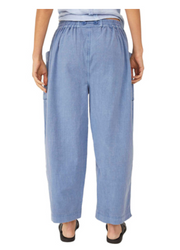 Free People Be the Change Slouch Pants, Size Medium in Blue Metal