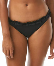 Kate Spade New York Mini Ruffle Classic Bikini Bottoms – Black, Size XL