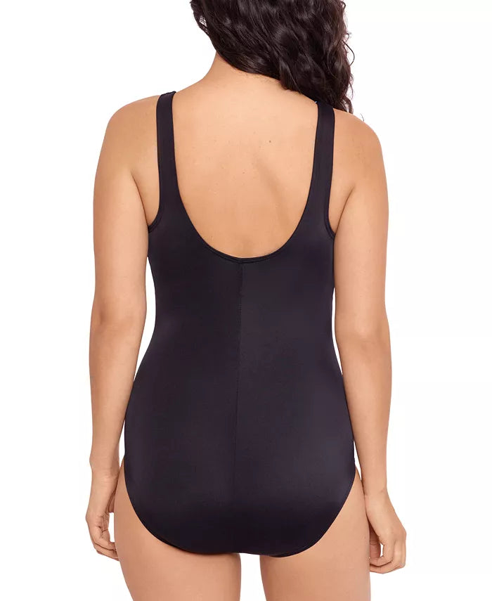 Reebok Printed High-Neck One-Piece Swimsuit, Size 18