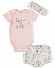 Chickpea Baby Girls 3-Pc. Loved by Daddy Cotton Bodysuit, 0-3 months