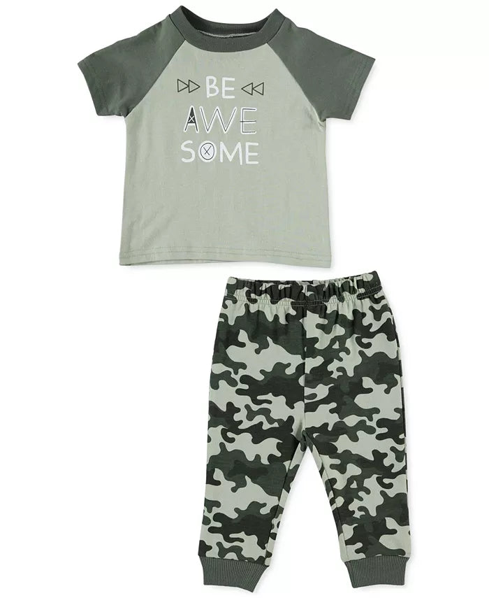 Chickpea Baby Boys 2-PC. Top & Printed Jogger Pants Set