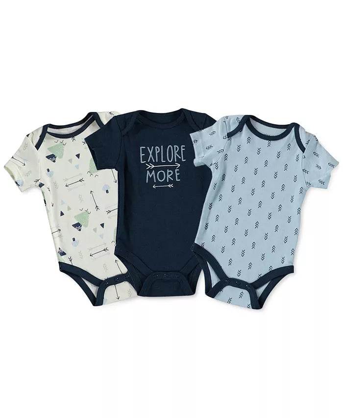 Chickpea Cutie Pie Baby Boys 3-PC. Printed Bodysuits Set, 3-6 Months