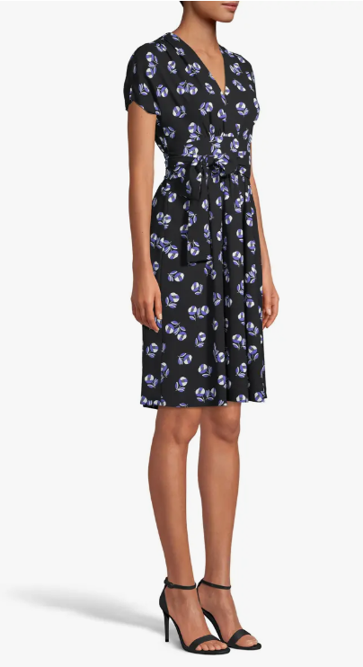 Anne Klein Women's Print Faux Wrap a-Line Dress, Size 10