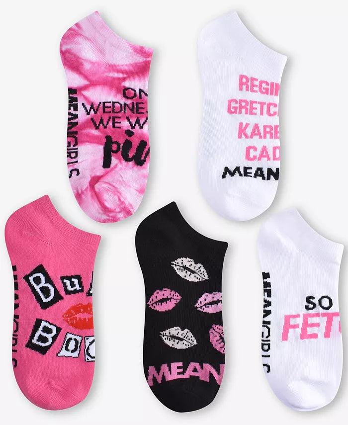 PLANET SOX 5-Pk. Mean Girls No-Show Socks