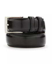 Perry Ellis Portfolio Mens Leather Belt – Black, Size 44