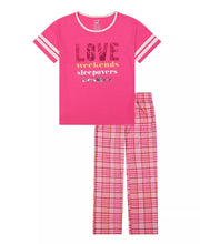 MAX and OLIVIA Big Girls Plaid Long Leg Pajama, 2 Piece Set, Size Medium 7-8