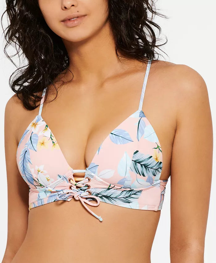 Hula Honey Juniors True Spots Lace Up Midkini Push Up Bikini Top Vanessa Jane