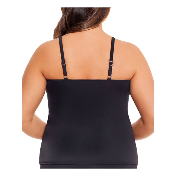 Swim Solutions Plus Size Tummy-Control Tankini Top, Size 26W