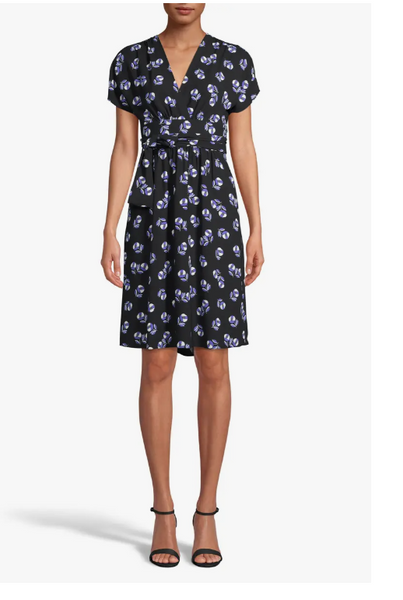 Anne Klein Women's Print Faux Wrap a-Line Dress, Size 10