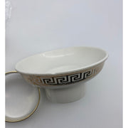 Auswind European Solid Brass Gold Ceramic Painting Soap Dish Diamond Decorate Ci