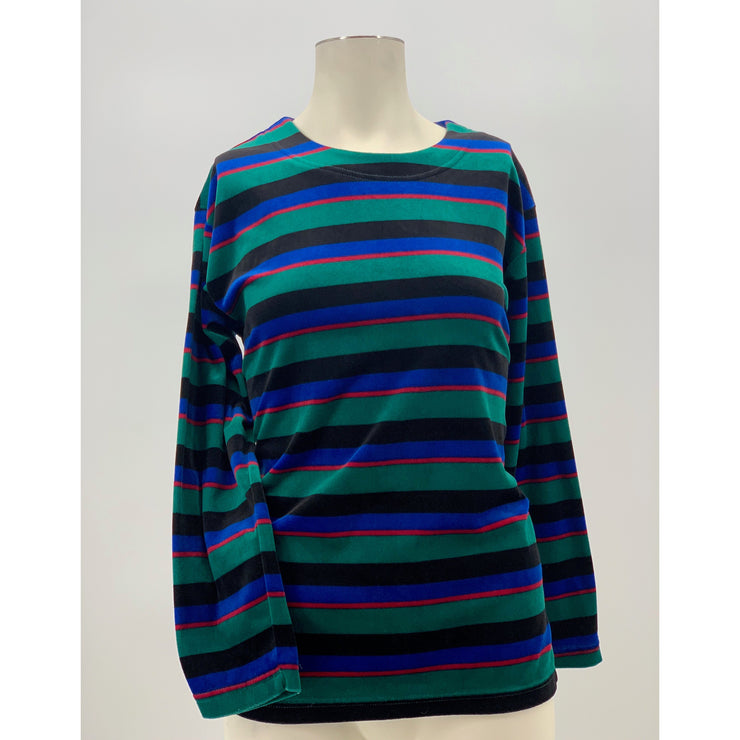 Charter Club Velvet Stripe Sweatshirt, Size Medium