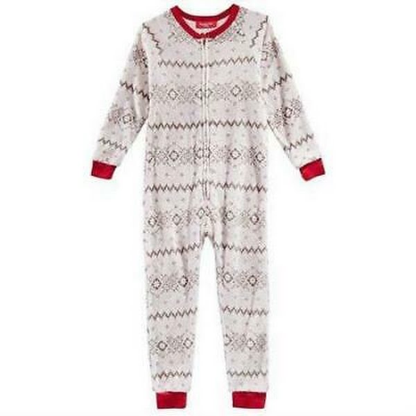 Family Pajamas Matching Winter Fairisle One-Piece Gray