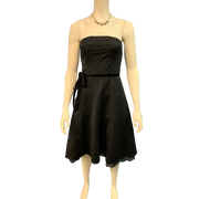 Express Black Strapless Organza Dress Size 6