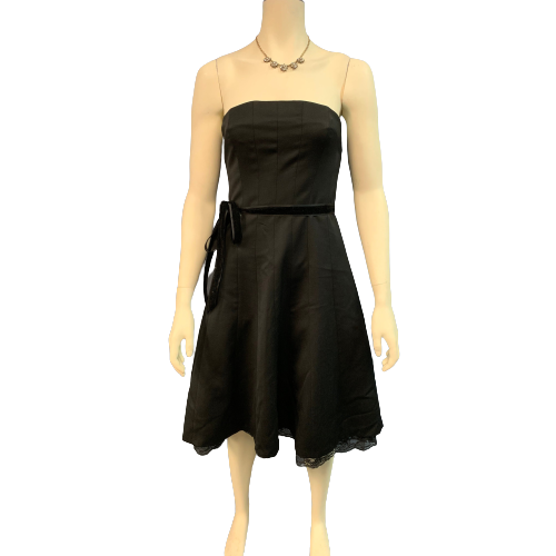 Express Black Strapless Organza Dress Size 6