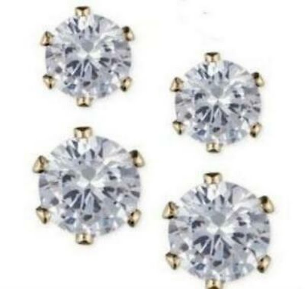 Anne Klein Glass Stone Stud Earring Set