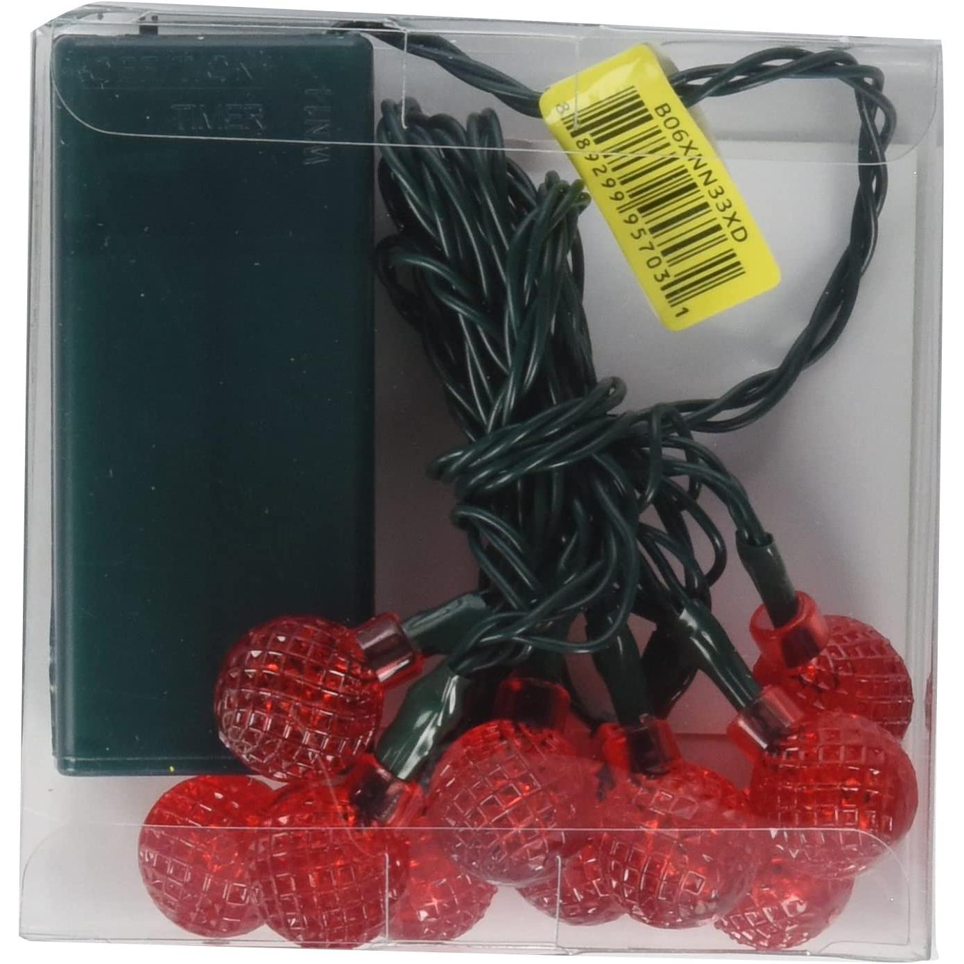 Ultra LED Battery Operated Rasberry Twinkle 10 Lights with Timer