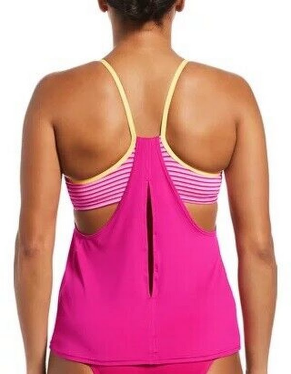 Nike Micro-Stripe Layered Tankini Top