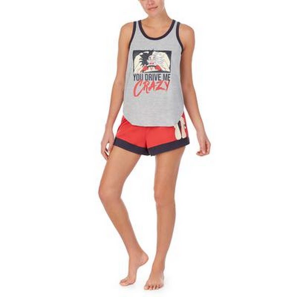 Disney Womens Cruella Tank Top & Shorts Pajama Set