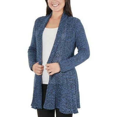 Ny Collection Textured Open-Front Cardigan,Size XS/Blue Marled