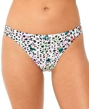 Salt + Cove Juniors Strappy-Side Hipster Bikini Bottoms-L/Leopard Multi