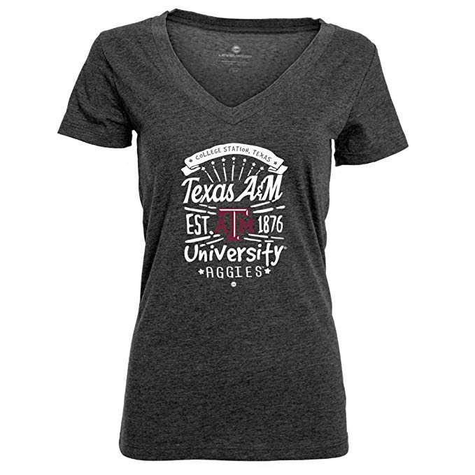 Levelwear NCAA Texas A&M Aggies Women Anthem Entice Ladies Tee, Small, Charcoal