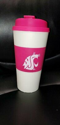 NCAA Washington State Cougars Pink Sleeve Travel Tumbler, 16-ounce